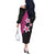 Polynesian Couples Matching Outfits Combo Long Sleeve Dress With Plumeria Flower Pink LT6 - Polynesian Pride