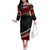 Polynesian Couples Matching Outfits Combo Long Sleeve Dress Simple Red LT6 - Polynesian Pride