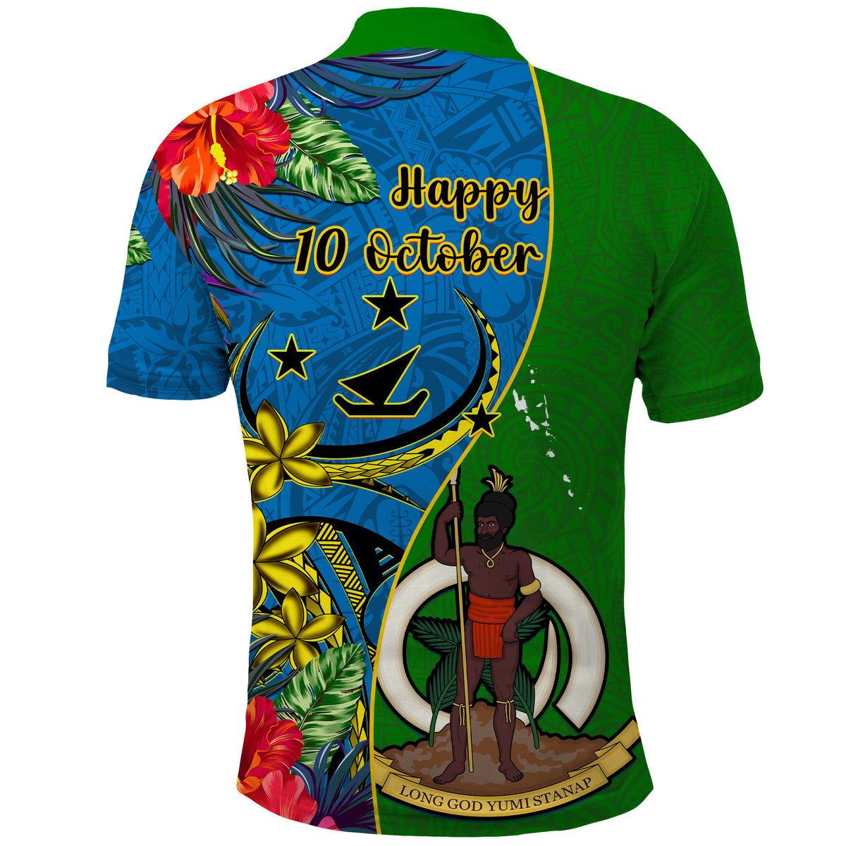 Vanuatu Malampa Day Polo Shirt 2023 Coat Of Arms With Flag Style LT14 - Polynesian Pride