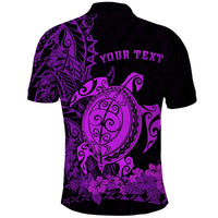 Custom Hawaii Polynesian Polo Shirt Purple Sea Turtles Hawaiian LT13 - Polynesian Pride