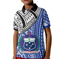 Samoa Polo Shirt Samoan Pattern Newest LT13 Kid Blue - Polynesian Pride