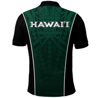 Hawaii Volleyball Green Warrior Polo Shirt LT2 - Polynesian Pride