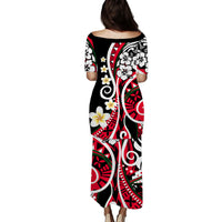 Plumeria Polynesian Puletasi Dress Trending Red LT6 - Polynesian Pride