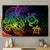 Polynesian Tribal Plumeria and Sea Turtle Tattoo Canvas Wall Art Black Reggae Style LT9 - Polynesian Pride