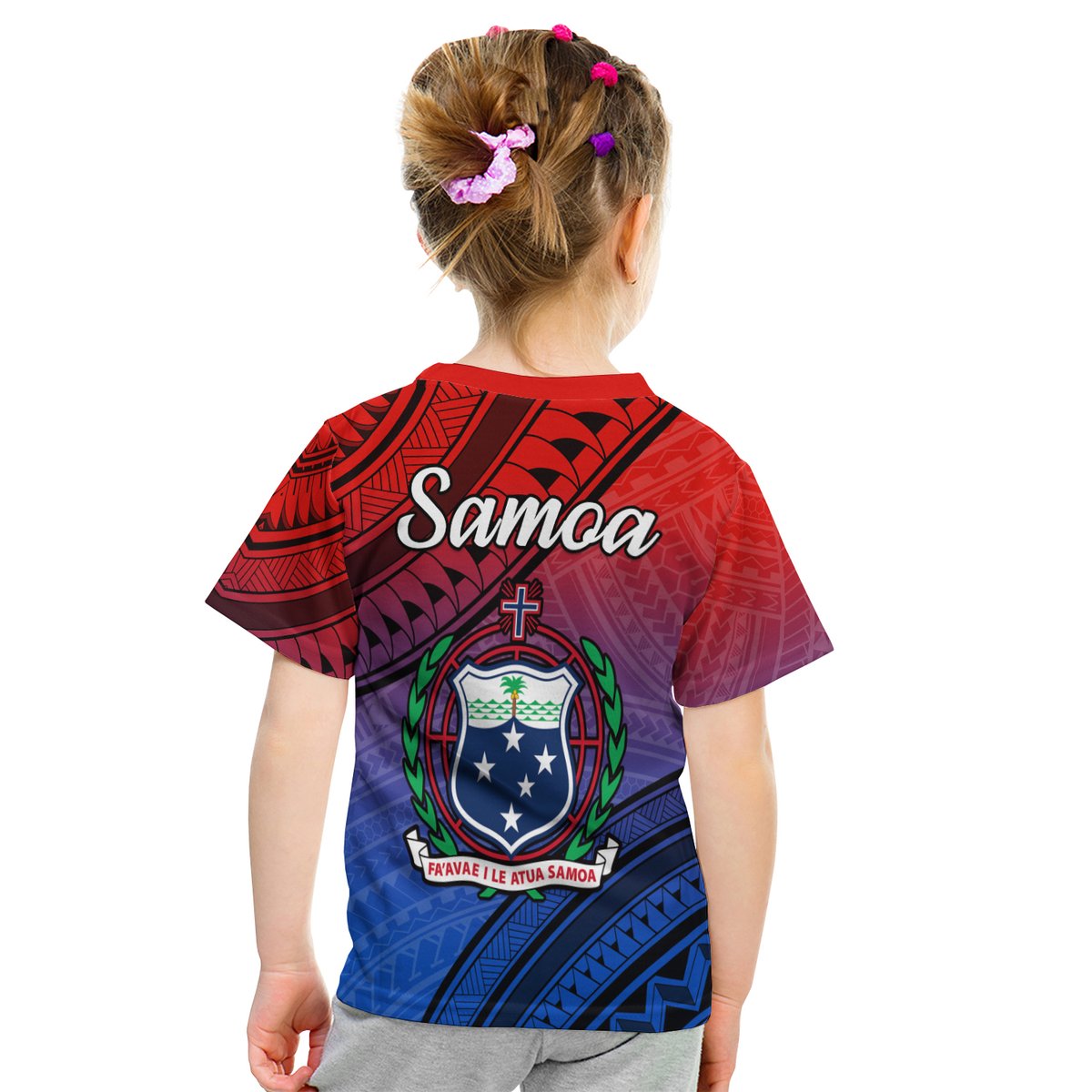 Samoa T Shirt KID Style Gradient Sporty Original LT13 - Polynesian Pride