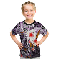 (Custom Personalised) Hawaii Fish Hook T Shirt Kid Purple Style LT6 Youth XL Size14 - Polynesian Pride