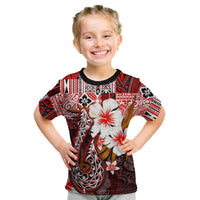 (Custom Personalised) Hawaii Fish Hook T Shirt Kid Red Style LT6 Youth XL Size14 - Polynesian Pride
