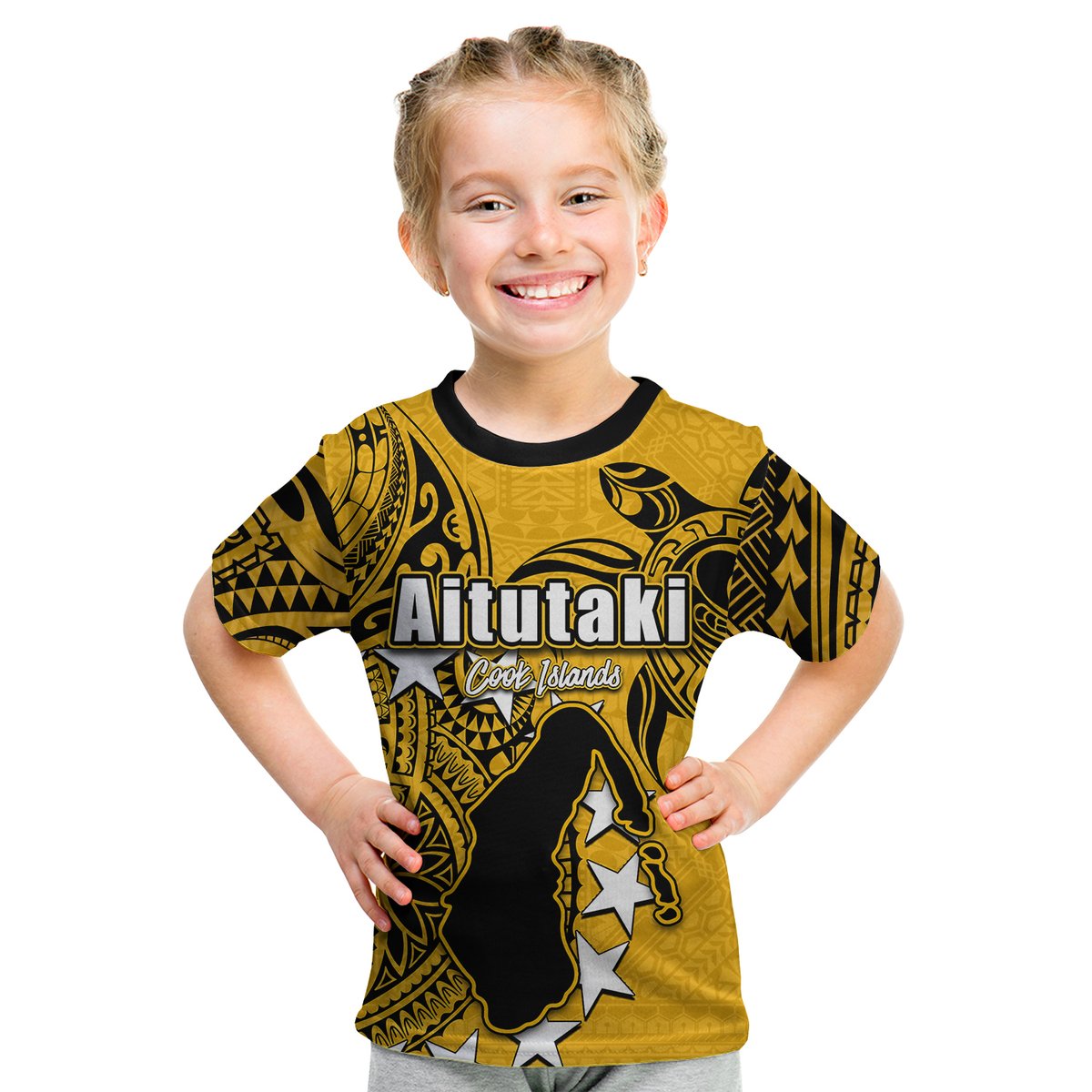 (Custom Personalised)Cook Islands T Shirt Kid Aitutaki LT6 Youth XL Size14 - Polynesian Pride
