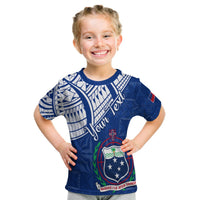 (Custom Personalised) Samoa Siapo T Shirt KID Sporty Mix Barkcloth Panel LT13 Youth XL Size14 - Polynesian Pride