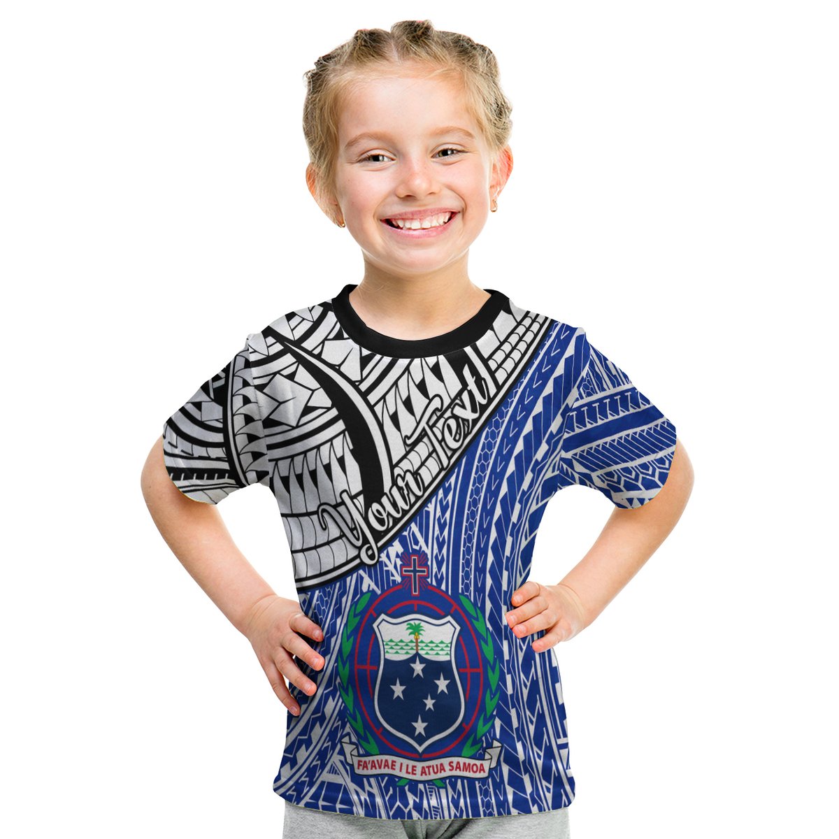 Custom Samoa T Shirt Samoan Pattern Newest LT13 Kid Blue - Polynesian Pride