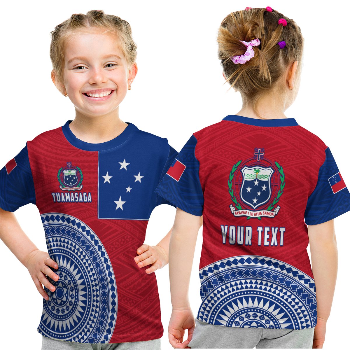 (Custom Personalised) Tuamasaga Samoa T Shirt Kid Polynesian Pattern LT13 Youth XL Size14 - Polynesian Pride