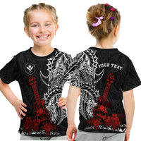 (Custom Personalised) Hawaii Polynesian T Shirt Kid Red Ukulele LT13 Youth XL Size14 - Polynesian Pride