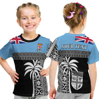 (Custom Personalised) Fiji Tapa Pattern T Shirt Kid Coconut Tree LT13 Youth XL Size14 - Polynesian Pride