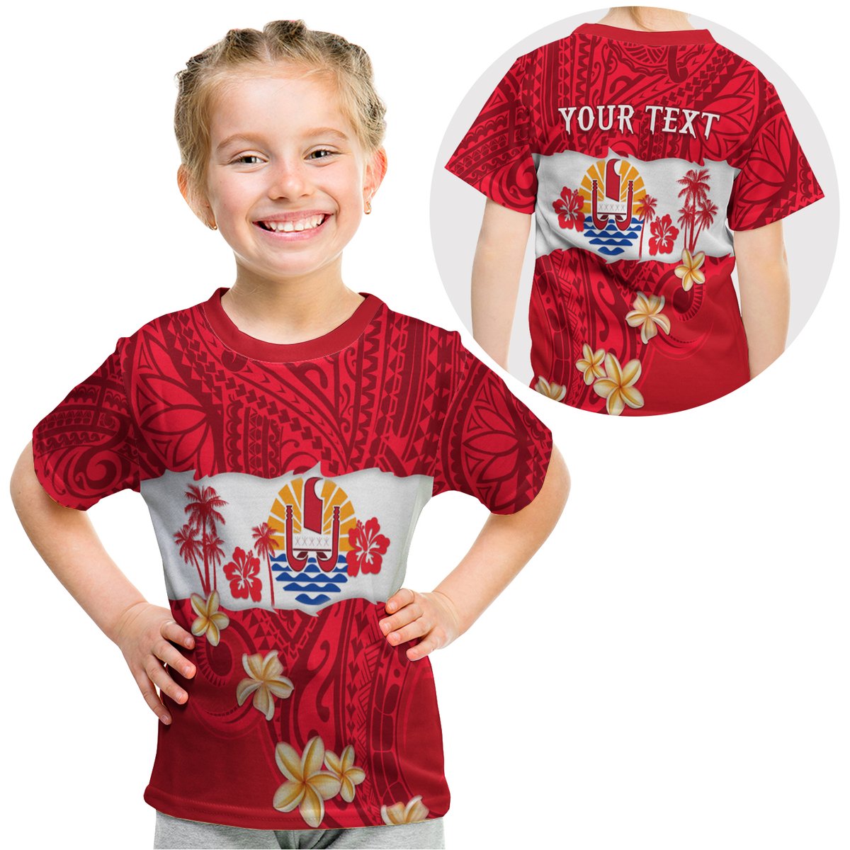 (Custom Personalised) Tahiti Polynesian T Shirt Kid Mythical Destination LT13 Youth XL Size14 - Polynesian Pride
