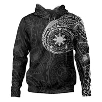 Philippines Polynesian Tattoo Style Hoodie Multicolor Pullover Hoodie Gray - Polynesian Pride