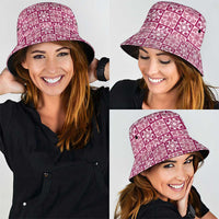 Akala Palaka Quilt Hawaii Bucket Hat Hawaiian Tropical Monstera Sea Turtle