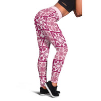 Akala Palaka Quilt Hawaii Leggings Hawaiian Tropical Monstera Sea Turtle