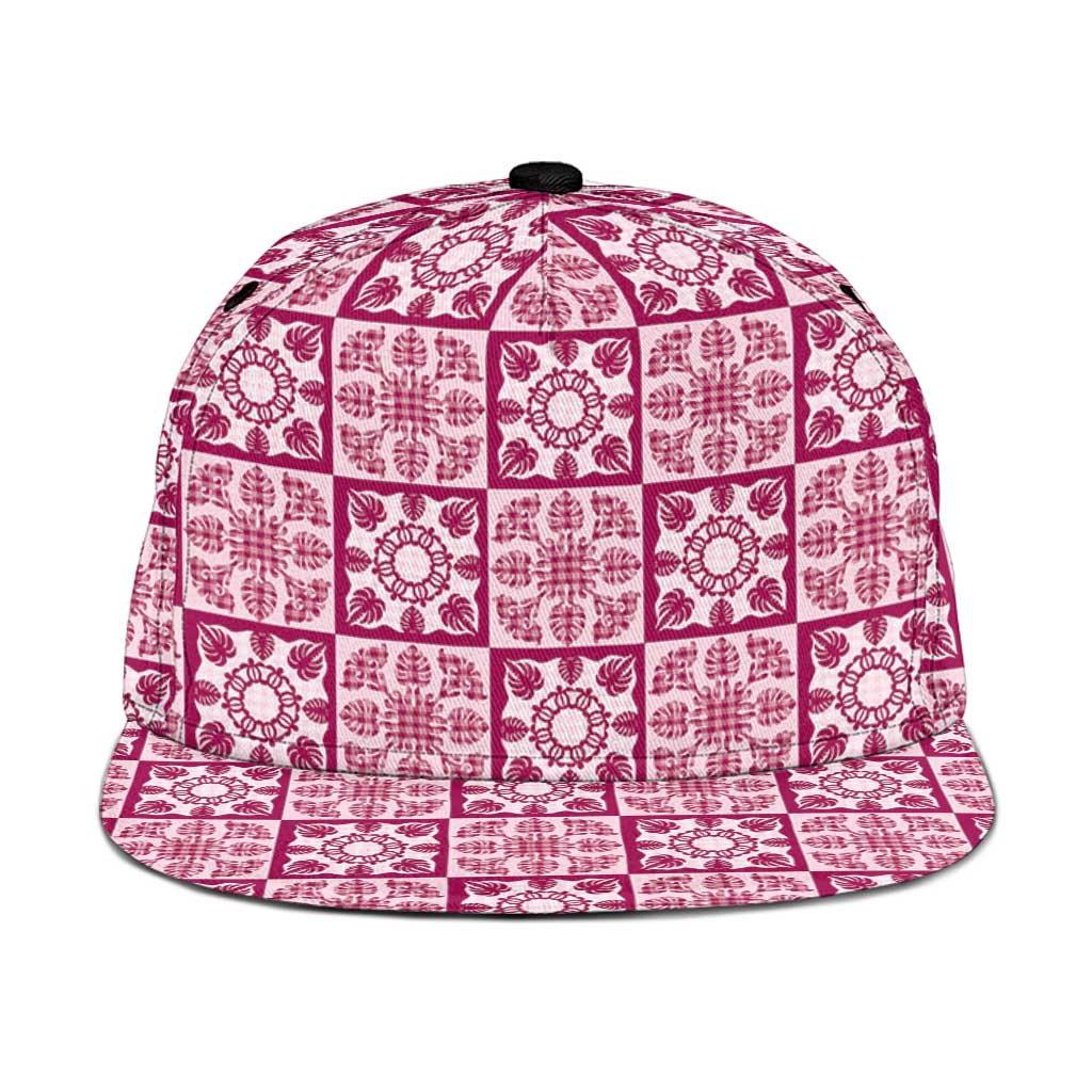 Akala Palaka Quilt Hawaii Snapback Cap Hawaiian Tropical Monstera Sea Turtle