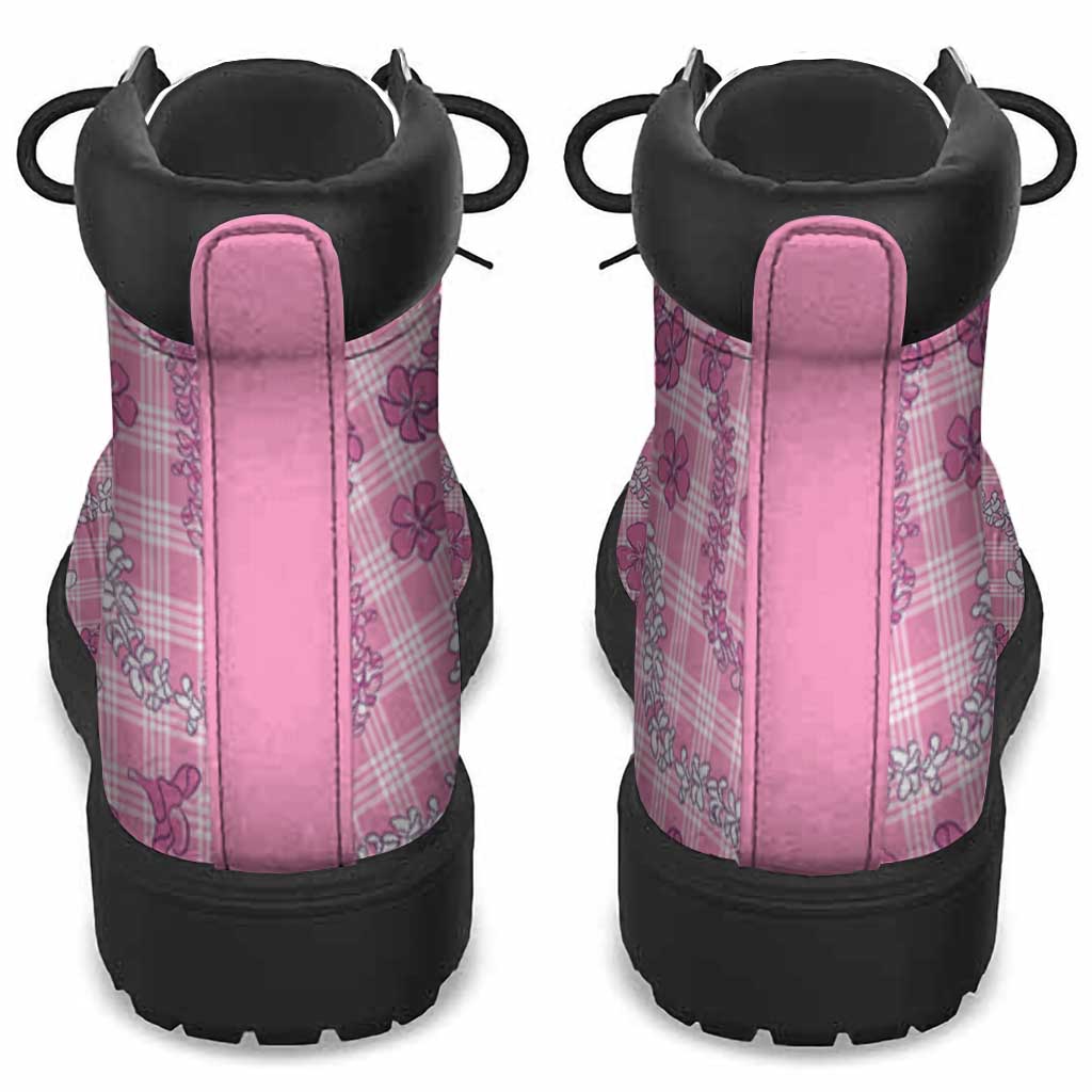 Alaka Aloha Hawaii All Season Boots Plumeria Lei With Palaka Motif LT14 - Polynesian Pride