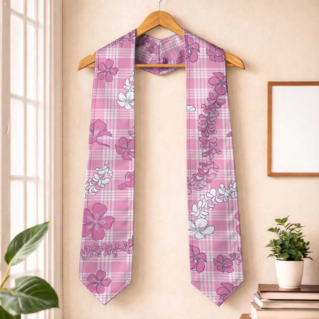 Alaka Aloha Hawaii Graduation Stole Plumeria Lei With Palaka Motif - Polynesian Pride