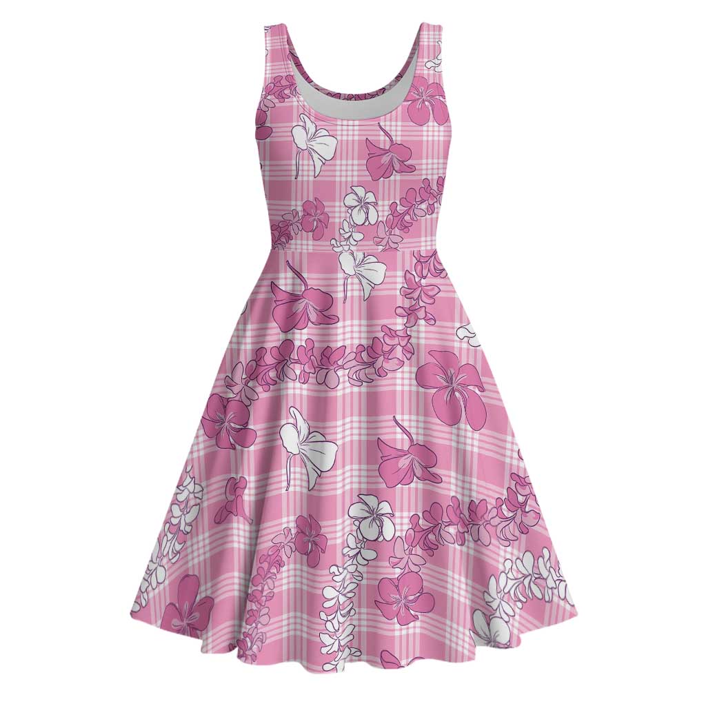 Alaka Aloha Hawaii Midi Dress Plumeria Lei With Palaka Motif - Polynesian Pride