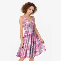 Alaka Aloha Hawaii Midi Dress Plumeria Lei With Palaka Motif - Polynesian Pride