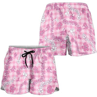 Alaka Aloha Hawaii Shorts for Women Plumeria Lei With Palaka Motif LT14 - Polynesian Pride
