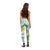 Aloha Festive Hawaii Leggings Mokihana - Maile and Ilima on Turquoise - Polynesian Pride