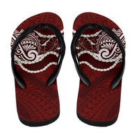 Aloha Hawaii Kalo Pikake Lei Flip Flops Chest Tattoo Oxblood Hawaiian Pattern