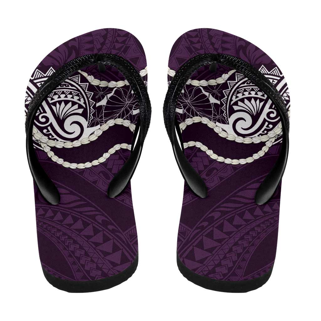 Aloha Hawaii Kalo Pikake Lei Flip Flops Chest Tattoo Purple Hawaiian Pattern