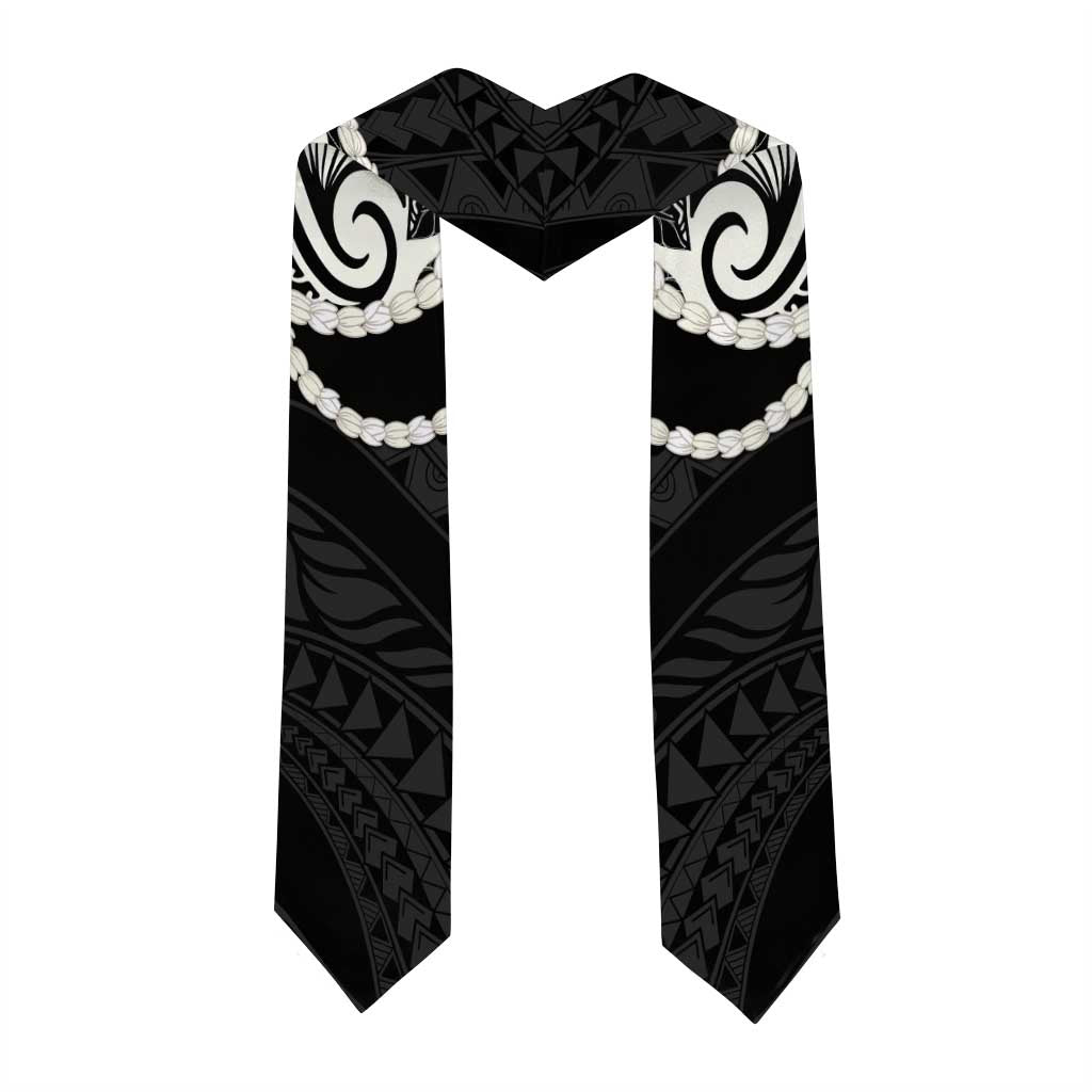 Aloha Hawaii Kalo Pikake Lei Graduation Stole Chest Tattoo Black Hawaiian Pattern