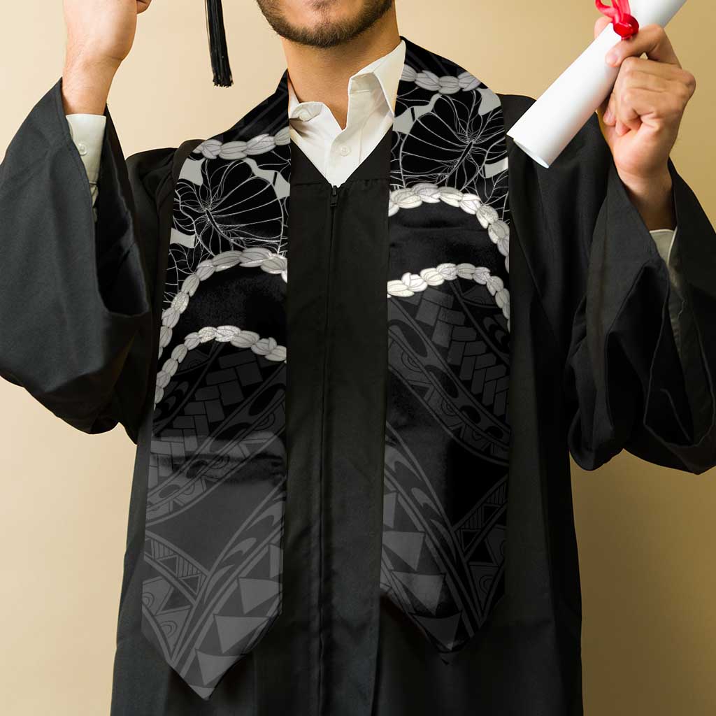 Aloha Hawaii Kalo Pikake Lei Graduation Stole Chest Tattoo Black Hawaiian Pattern LT14