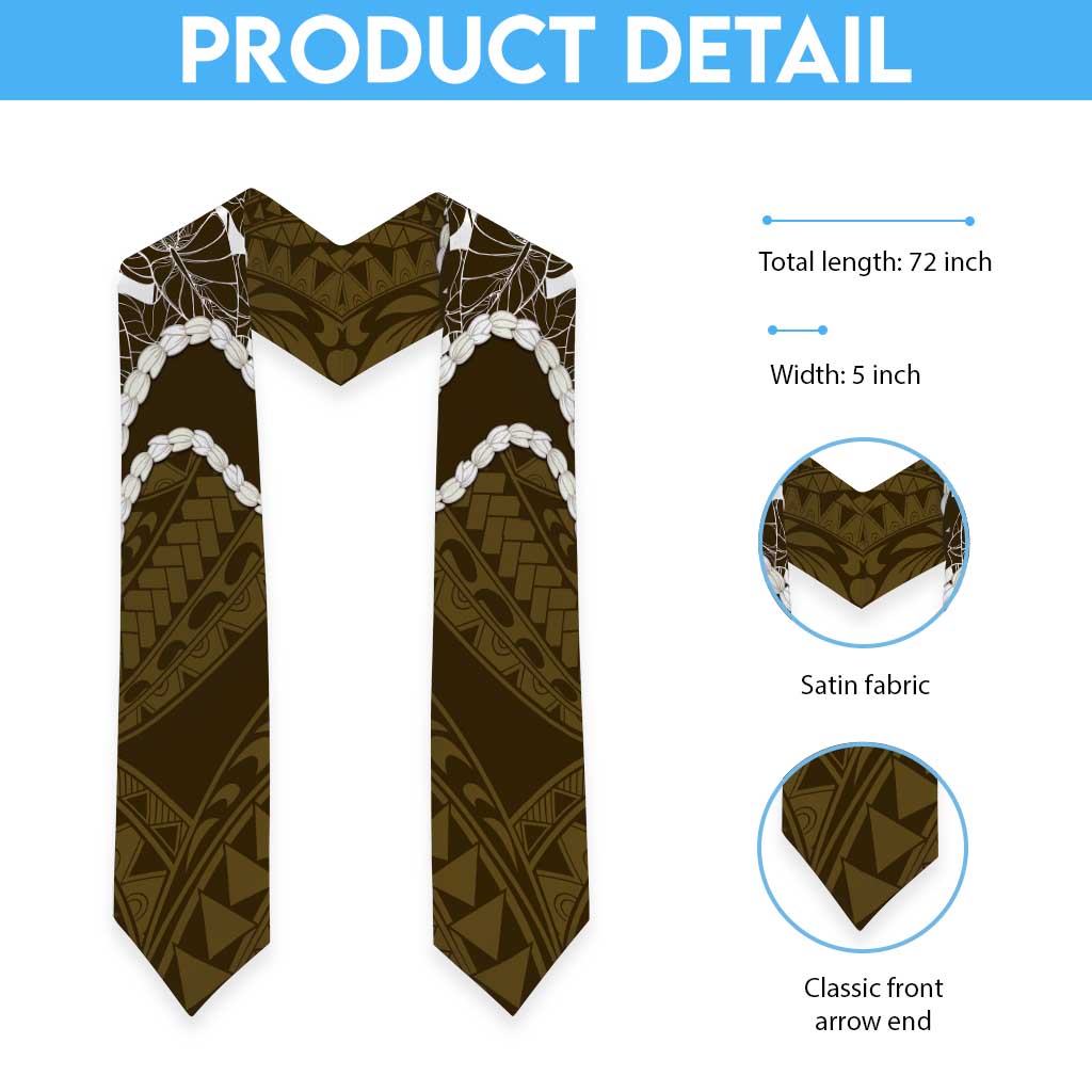 Aloha Hawaii Kalo Pikake Lei Graduation Stole Chest Tattoo Gold Hawaiian Pattern