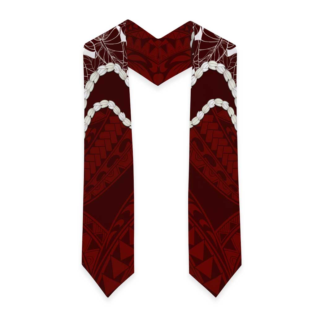Aloha Hawaii Kalo Pikake Lei Graduation Stole Chest Tattoo Oxblood Hawaiian Pattern