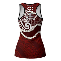 Aloha Hawaii Kalo Pikake Lei Hollow Tank Top Chest Tattoo Oxblood Hawaiian Pattern