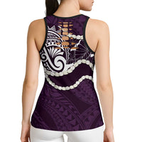 Aloha Hawaii Kalo Pikake Lei Hollow Tank Top Chest Tattoo Purple Hawaiian Pattern