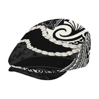 Aloha Hawaii Kalo Pikake Lei Jeff Hat Chest Tattoo Black Hawaiian Pattern