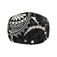 Aloha Hawaii Kalo Pikake Lei Jeff Hat Chest Tattoo Black Hawaiian Pattern