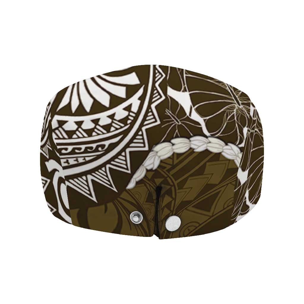 Aloha Hawaii Kalo Pikake Lei Jeff Hat Chest Tattoo Gold Hawaiian Pattern