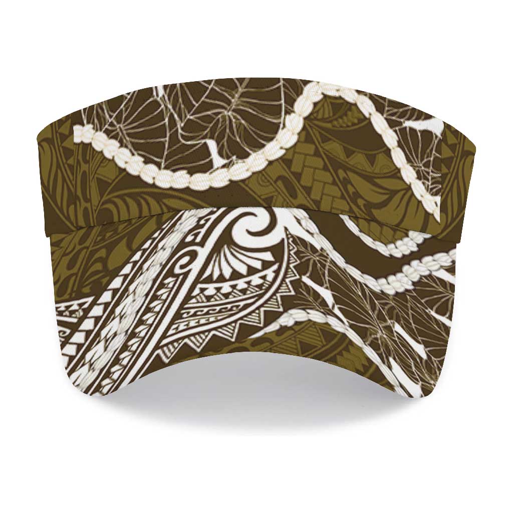 Aloha Hawaii Kalo Pikake Lei Sun Visor Cap Chest Tattoo Gold Hawaiian Pattern
