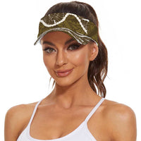 Aloha Hawaii Kalo Pikake Lei Sun Visor Cap Chest Tattoo Gold Hawaiian Pattern