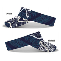 Aloha Hawaii Kalo Pikake Lei Sun Visor Cap Chest Tattoo Oxford Blue Hawaiian Pattern