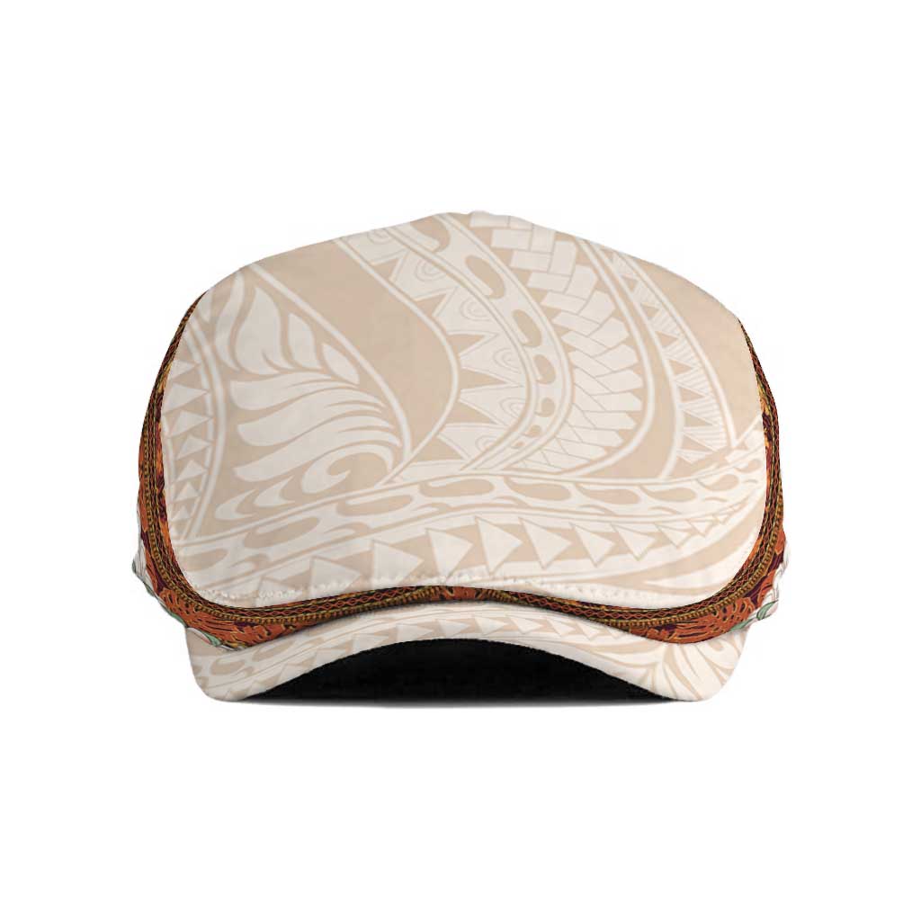 Aloha Hawaii Mikioi Lei Jeff Hat Beige Tropical Flower Pattern LT14 Beige - Polynesian Pride