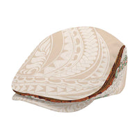 Aloha Hawaii Mikioi Lei Jeff Hat Beige Tropical Flower Pattern LT14 - Polynesian Pride