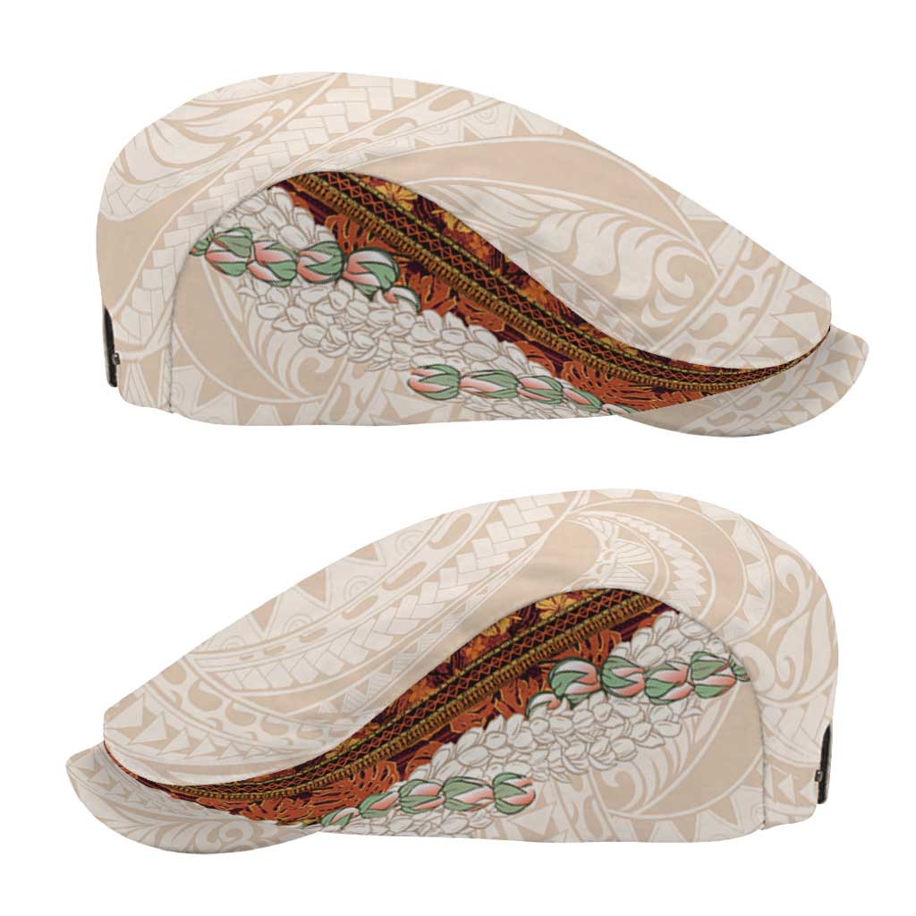 Aloha Hawaii Mikioi Lei Jeff Hat Beige Tropical Flower Pattern LT14 - Polynesian Pride