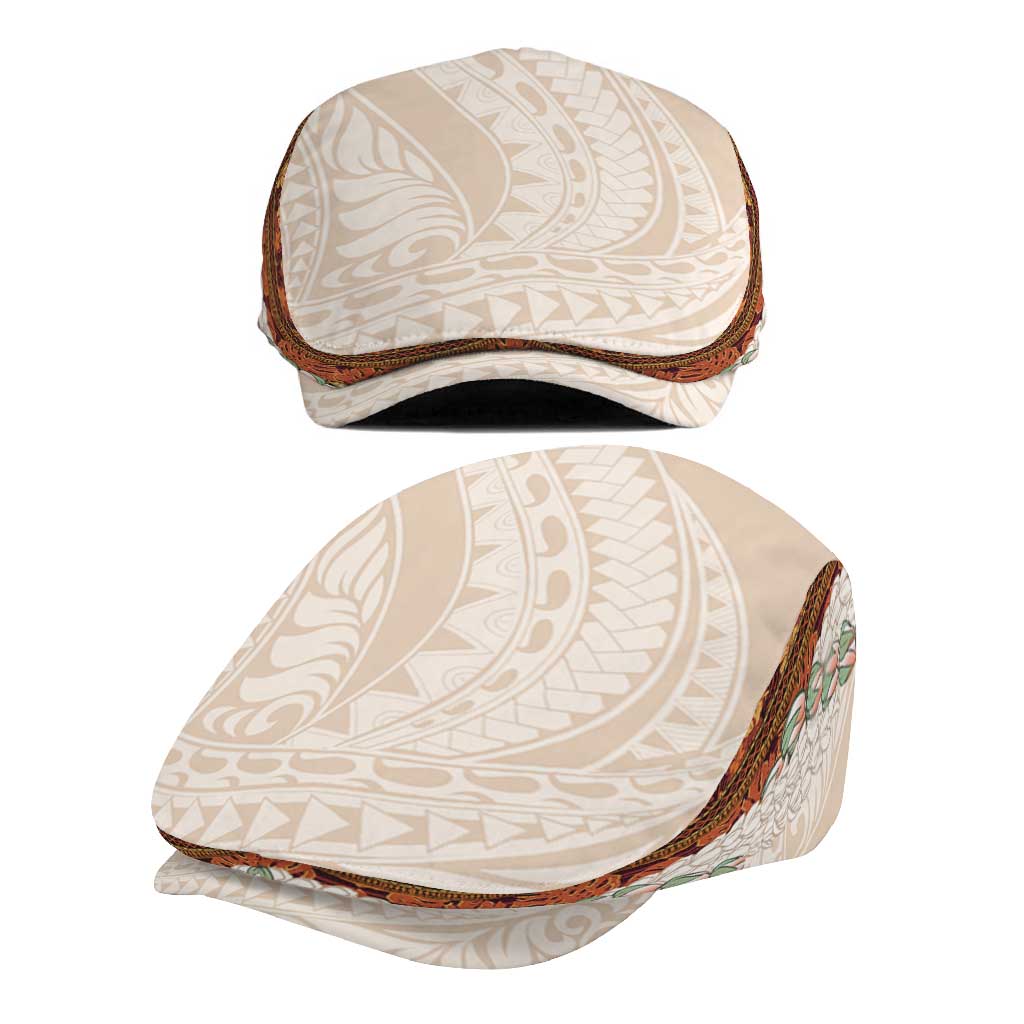 Aloha Hawaii Mikioi Lei Jeff Hat Beige Tropical Flower Pattern LT14 - Polynesian Pride