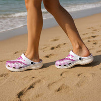 Aloha Hawaii Palaka Clogs Shoes Pink Plumeria Lei