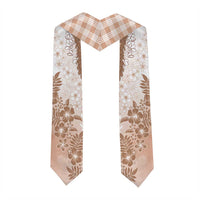 Aloha Hawaii Palaka Graduation Stole Beige Plumeria Lei