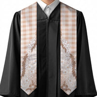 Aloha Hawaii Palaka Graduation Stole Beige Plumeria Lei