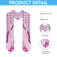 Aloha Hawaii Palaka Graduation Stole Pink Plumeria Lei
